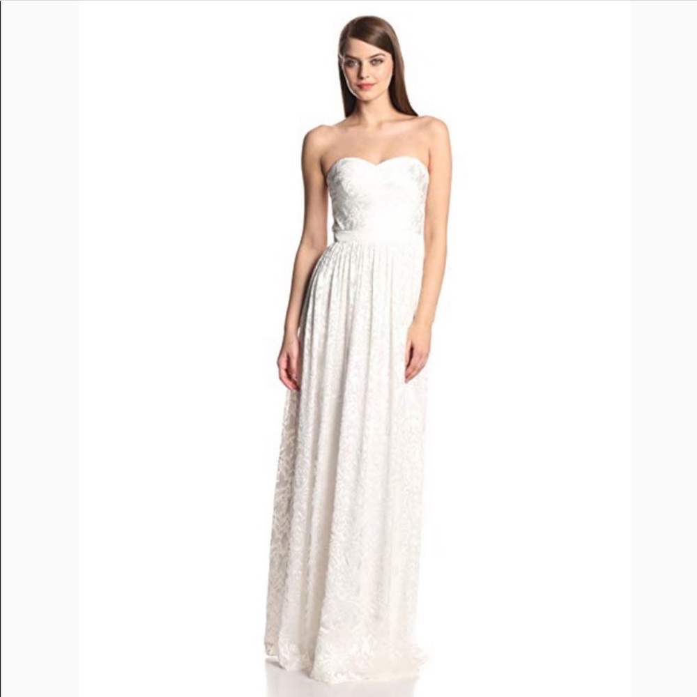 NWT Erin Featherston white hyacinth formal gown 4